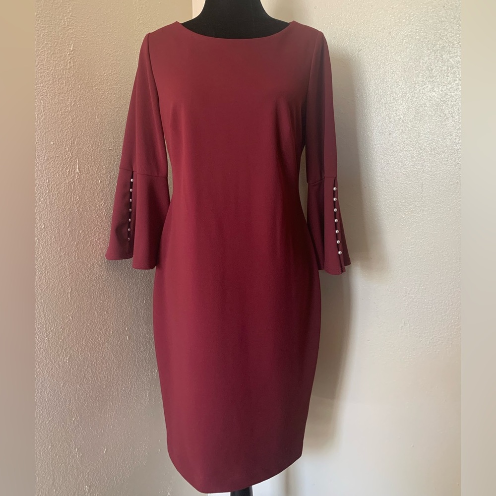 Calvin Klein Bell-Sleeve Sheath Dress